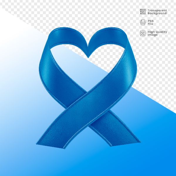 ELEMENTO 3D PARA COMPOSIÇÃO FITA AZUL LUTA CONTRA O CÂNCER
