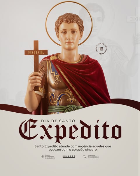 DIA DE SANTO EXPEDITO 19 DE ABRIL SOCIAL MEDIA PSD EDITÁVEL 3