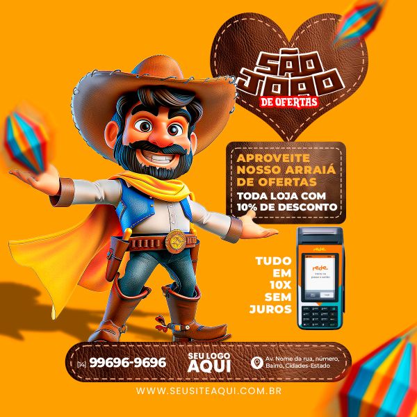 FESTA JUNINA, SÃO JOÃO | SOCIAL MEDIA | PSD EDITÁVEL