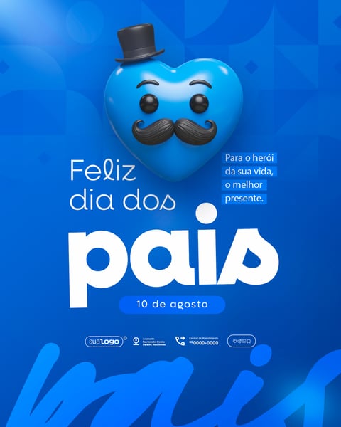 DIA DOS PAIS 10 DE AGOSTO SOCIAL MEDIA PSD EDITÁVEL FEED 10