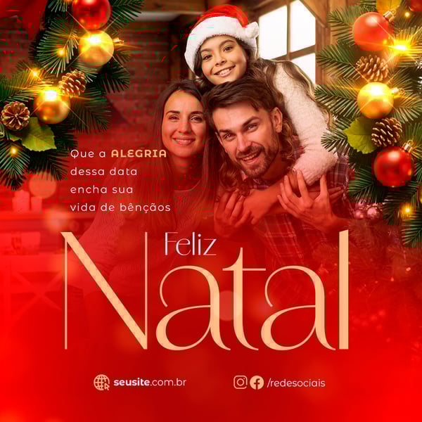 DIA 25 DE DEZEMBRO FELIZ NATAL ESPECIAL FEED PSD EDITÁVEL