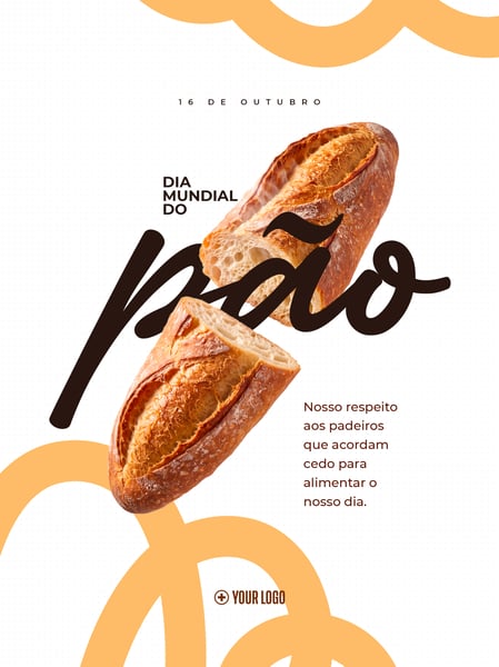 DIA MUNDIAL DO PÃO PADARIA SOCIAL MEDIA FLYER PSD EDITÁVEL