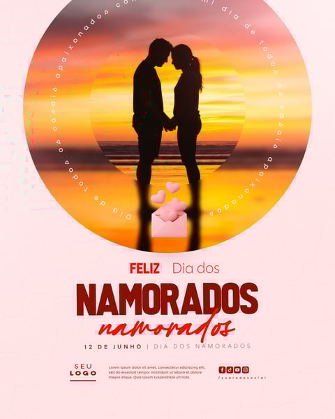 DIA DOS NAMORADOS 12 DE JUNHO SOCIAL MEDIA FEED EDITÁVEL