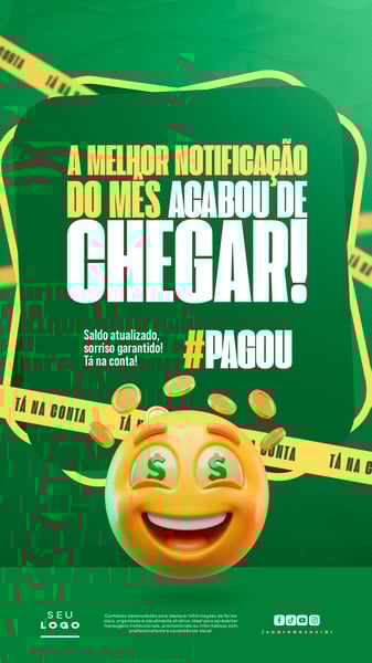 TÁ NA CONTA AVISO PAGAMENTO SALÁRIO SERVIDOR STORY SOCIAL MEDIA PSD EDITÁVEL 5