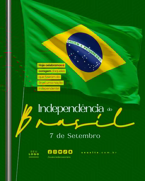 INDEPENDÊNCIA DO BRASIL 7 DE SETEMBRO FEED SOCIAL MEDIA EDITÁVEL