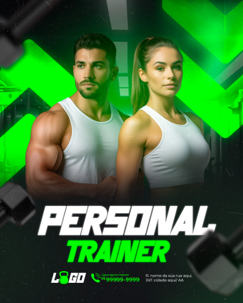 ACADEMIA PERSONAL TRAINER NA ACADEMIA  SOCIAL MEDIA PSD