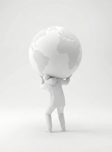 Homem 3d Carregando Mundo Para Campanha Janeiro Branco