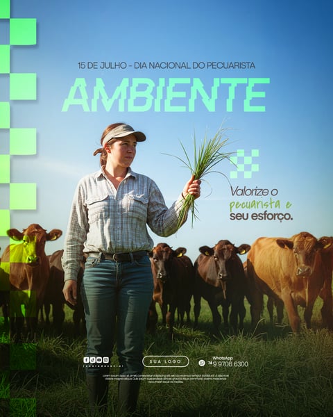 15 DE JULHO - DIA NACIONAL DO PECUARISTA - FLYER SOCIAL MEDIA PSD EDITÁVEL