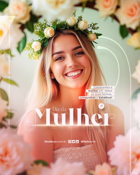DIA INTERNACIONAL DA MULHER 8 DE MARÇO SOCIAL MEDIA PSD EDITÁVEL