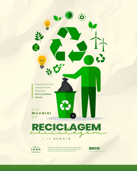 DIA MUNDIAL DA RECICLAGEM 17 DE MAIO SOCIAL MEDIA EDITÁVEL FEED