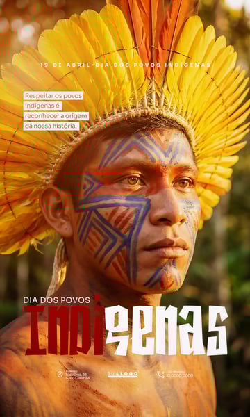 DIA DOS POVOS INDÍGENAS DIA DO ÍNDIO 19 DE ABRIL PSD EDITÁVEL 2