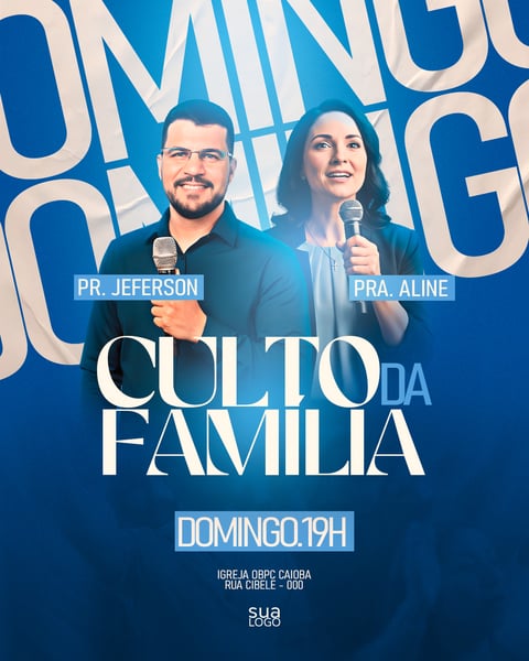 FLYER GOSPEL CULTO DA FAMÍLIA PSD FEED 3