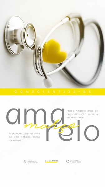 MÊS AMARELO CONSCIENTIZAÇÃO SOBRE A ENDOMETRIOSE SOCIAL MEDIA PSD EDITÁVEL 3