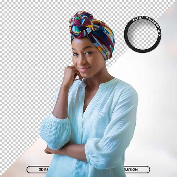 MULHER NEGRA AFRO ELEMENTO PSD PNG