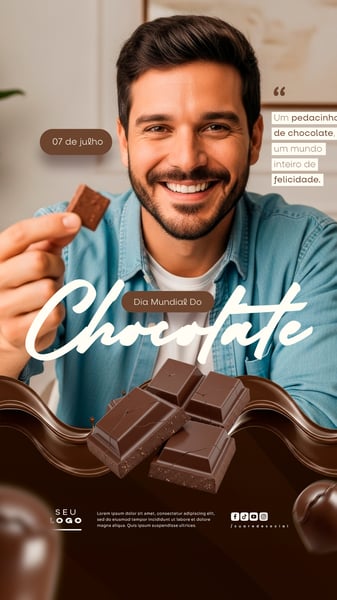 DIA MUNDIAL DO CHOCOLATE 7 DE JULHO SOCIAL MEDIA POST