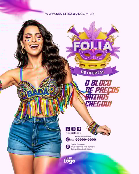 FEED BLOCO CARNAVAL SOCIAL MEDIA PSD EDITÁVEL 9
