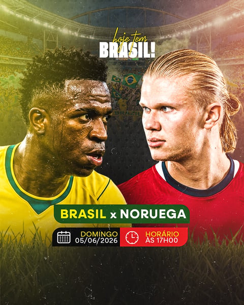 FUTEBOL BRASIL X NORUEGA TRANSMISSÃO AO VIVO RUMO AO HEXA PSD EDITÁVEL