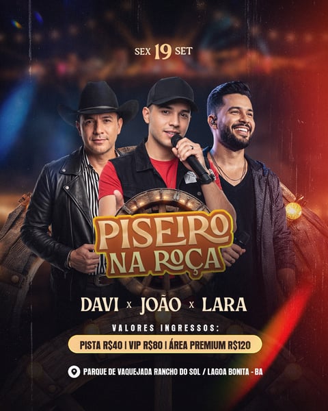 FLYER PISEIRO NA ROÇA FEED PSD EDITÁVEL