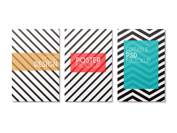 POSTERS MOCKUP EM PAREDE DE ESTÚDIO CONJUNTO FRONTAL