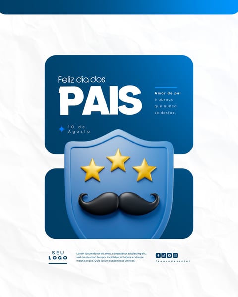 DIA DOS PAIS AGOSTO SOCIAL MEDIA POST EDITÁVEL FEED