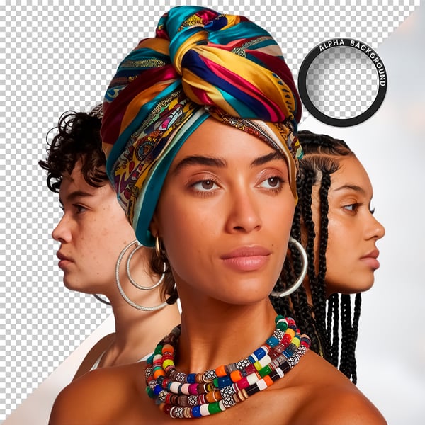 MULHER NEGRA AFRO ELEMENTO PSD PNG 84