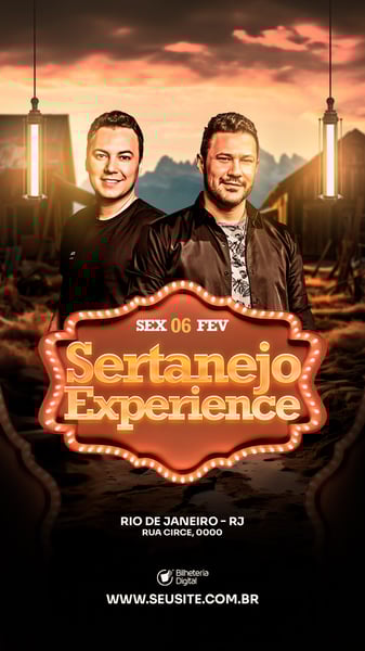FLYER EVENTO SHOW SERTANEJO EXPERIENCE JOÃO BOSCO E VINÍCIUS PSD STORY 86