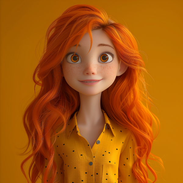 MENINA BONITA RUIVA | PERSONAGEM 3D | PIXAR DISNEY | IMAGEM