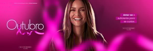 OUTUBRO ROSA MÊS DE CONSCIENTIZAÇÃO SOBRE O CÂNCER DE MAMA SOCIAL MEDIA FLYER PSD EDITÁVEL