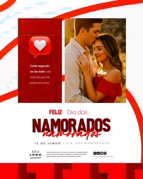 DIA DOS NAMORADOS 12 DE JUNHO SOCIAL MEDIA FEED EDITÁVEL