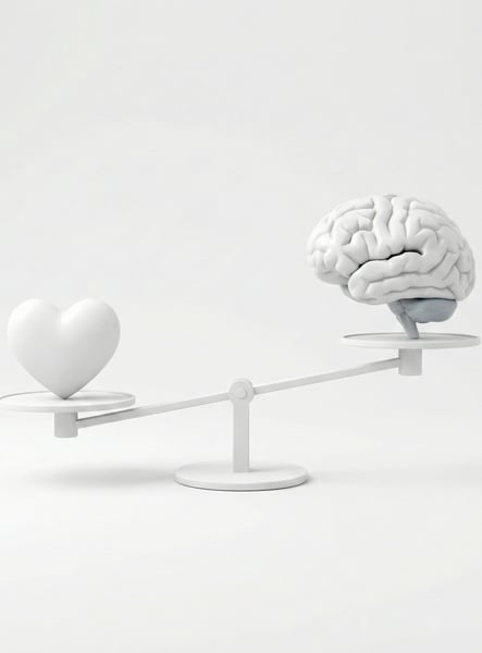 Equilíbrio Entre Coração E Cérebro Para Campanha Janeiro Branco 3d