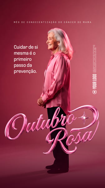 CONSCIENTIZAÇÃO OUTUBRO ROSA SAÚDE DA MULHER SOCIAL MEDIA FLYER PSD EDITÁVEL STORY
