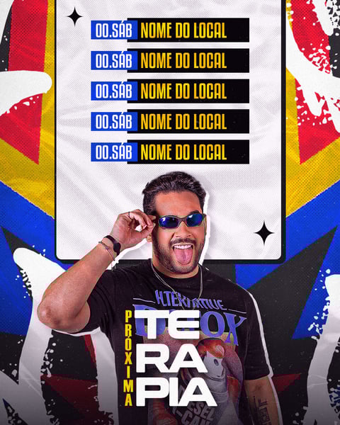 FLYER PARA ARTISTAS AGENDA SEMANAL PRÓXIMA TERAPIA FEED