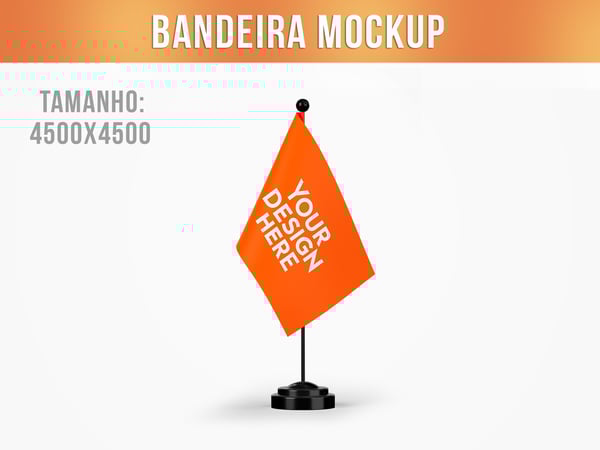 BANDEIRA MOCKUP MESA ESCRITÓRIO PUBLICIDADE CORPORATIVO PSD