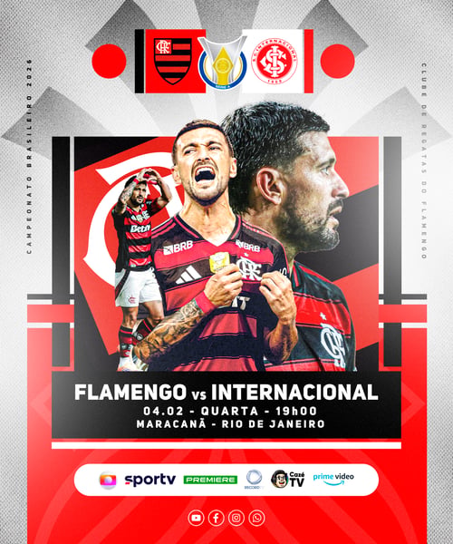 FLYER ESPORTIVO FUTEBOL CAMPEONATO BRASILEIRO FLAMENGO