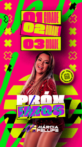XUL AGENDA DE SHOWS ARTISTA FORRÓ MARCIA FELIPE PARA STORIES PSD EDITÁVEL