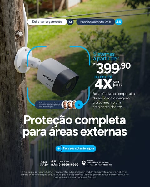 Segurança Eletrônica Social Media PSd Editável