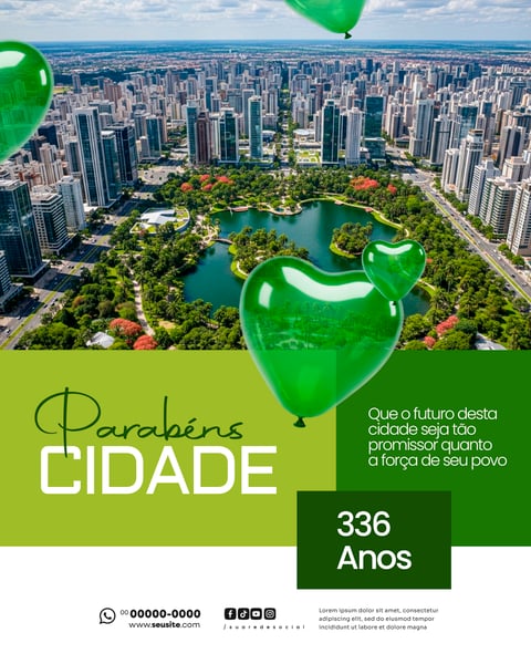 PARABÉNS CIDADE ANIVERSÁRIO SOCIAL MEDIA PSD EDITÁVEL 7