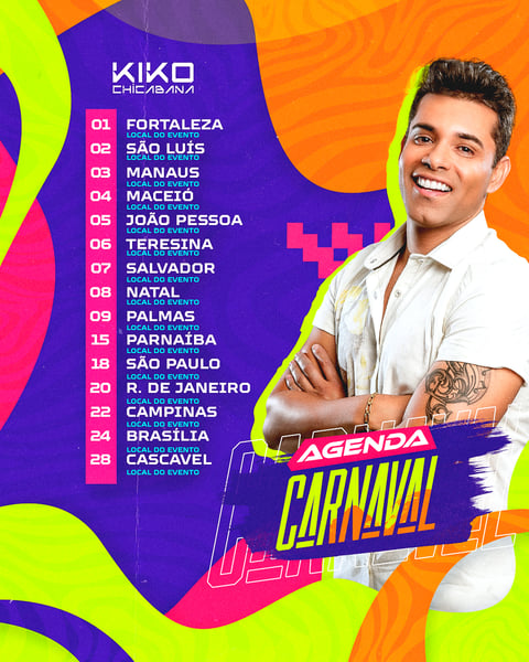 FIZ AGENDA DE CARNAVAL, PRÓXIMOS SHOWS, ARTISTAS E EVENTOS, BLOCO DE CARNAVAL