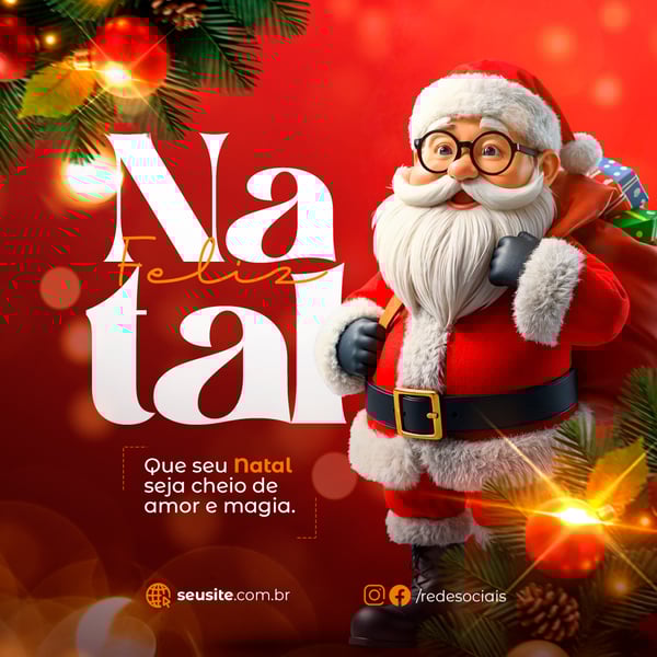 FELIZ NATAL 25 DE DEZEMBRO FEED PSD EDITÁVEL