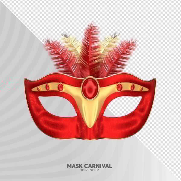 ELEMENTO 3D MÁSCARA DE CARNAVAL PNG