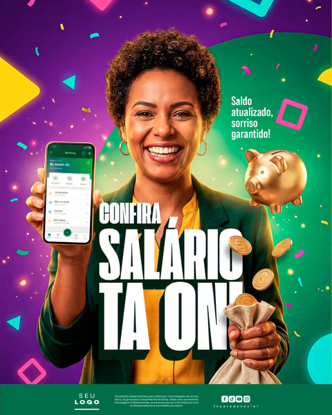 TÁ NA CONTA AVISO PAGAMENTO SALÁRIO SERVIDOR SOCIAL MEDIA PSD EDITÁVEL 3