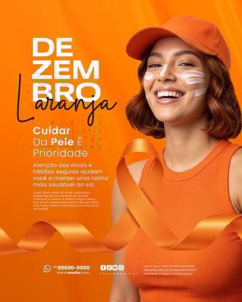 DEZEMBRO LARANJA MÊS DE CONSCIENTIZAÇÃO CONTRA O CÂNCER DE PELE SOCIAL MEDIA PSD EDITÁVEL (2)