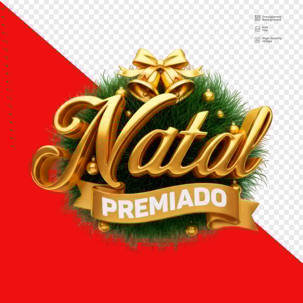 SELO 3D NATAL PREMIADO PSD EDITÁVEL 3