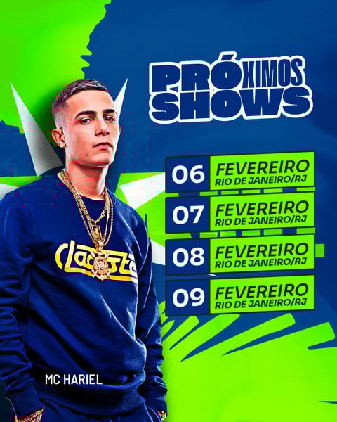 FLYER EVENTO SHOW AGENDA MC HARIEL PSD FEED 90