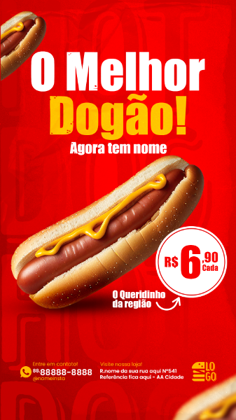 STORIES O MELHOR DOGÃO SOCIAL MEDIA LANCHONETE PSD EDITÁVEL