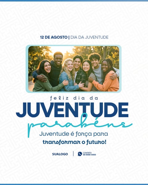 DIA INTERNACIONAL DA JUVENTUDE SOCIAL MEDIA PSD EDITÁVEL 1