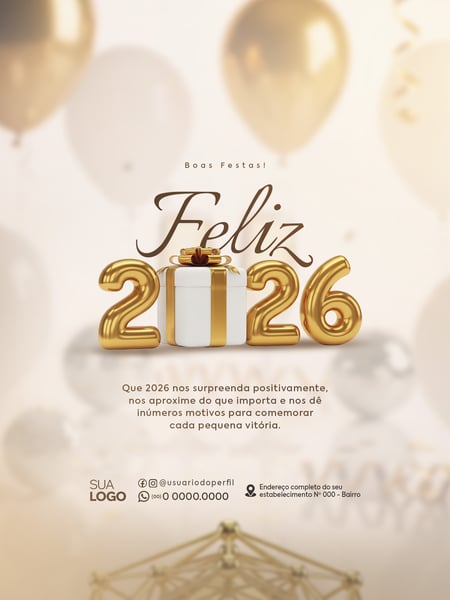POST FEED FELIZ ANO NOVO 2026 SOCIAL MEDIA PSD EDITÁVEL 4