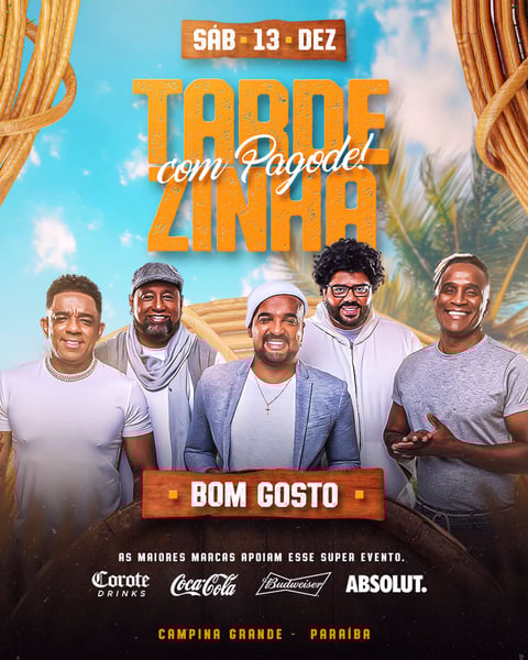 FLYER PARA EVENTO PSD EDITÁVEL TARDEZINHA COM PAGODE FEED