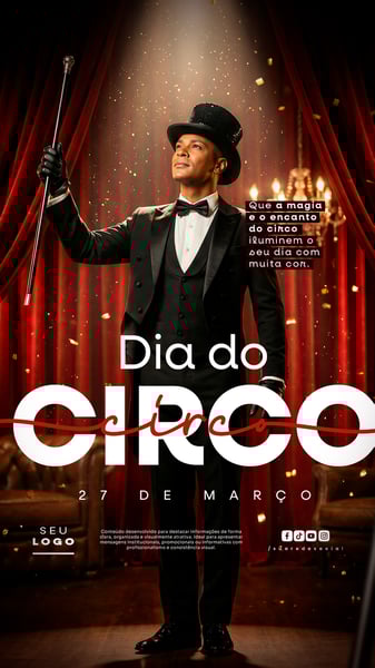 DIA DO CIRCO 27 DE MARÇO STORY SOCIAL MEDIA PSD EDITÁVEL 1