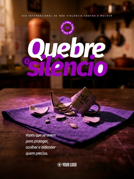 QUEBRE O SILÊNCIO CAMPANHAS SOCIAL MEDIA FLYER PSD EDITÁVEL